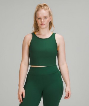 Lululemon Power Pivot Tank Top Rib Kadın Üstler Yeşil | NSQW-02976