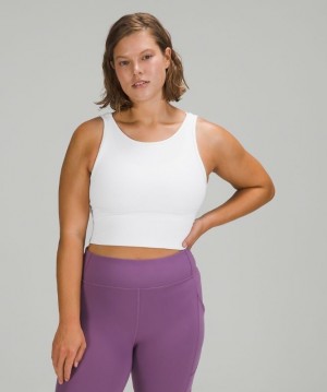 Lululemon Power Pivot Tank Top Rib Kadın Üstler Beyaz | VGYX-07193