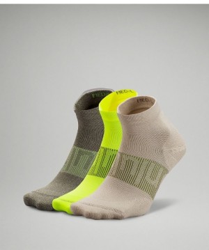 Lululemon Power Stride Ankle Sock 3P Accessories Çorap Bej Rengi Sarı Zeytin Yeşili | DOUQ-85790