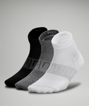Lululemon Power Stride Ankle Sock 3 Pack Accessories Çorap Beyaz Gri Siyah | LWVT-69457