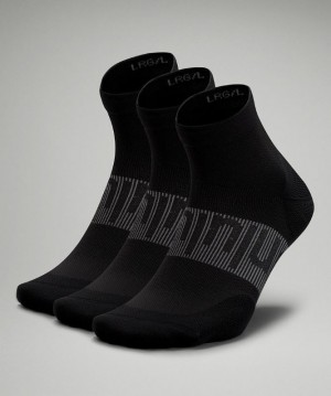 Lululemon Power Stride Ankle Sock 3 Pack Accessories Çorap Siyah | WXBH-19548