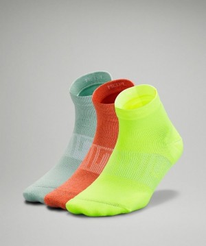 Lululemon Power Stride Ankle Sock 3 Pack Accessories Çorap Sarı Yeşil Turuncu | ZNWY-51349