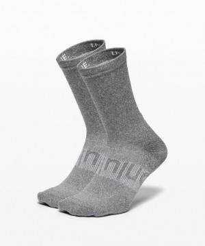 Lululemon Power Stride Crew Sock 2 Pack Accessories Çorap Koyu Gri | PSXO-71943