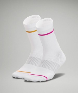 Lululemon Power Stride Crew Sock 2 Pack Stripe Accessories Çorap Beyaz | AGDS-78965