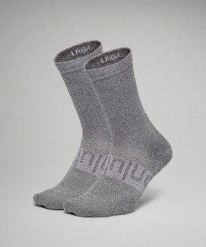 Lululemon Power Stride Crew Sock 2 Pack Accessories Çorap Koyu Gri | UADK-82547