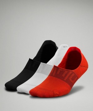 Lululemon Power Stride No-Show Sock with Active Grip 3 Pack Accessories Çorap Kırmızı Beyaz Siyah | RIZY-74129