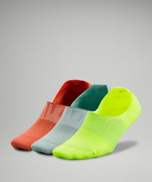 Lululemon Power Stride No-Show Sock with Active Grip 3 Pack Accessories Çorap Sarı Yeşil Turuncu | FZVH-10293