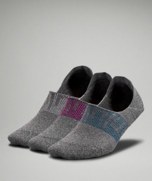 Lululemon Power Stride No-Show Sock with Active Grip 3 Pack Accessories Çorap Gri Nane | UKSR-02614