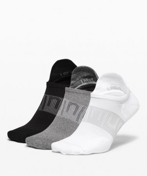 Lululemon Power Stride Tab Sock 3 Pack Accessories Çorap Beyaz Gri Siyah | YLUC-10564