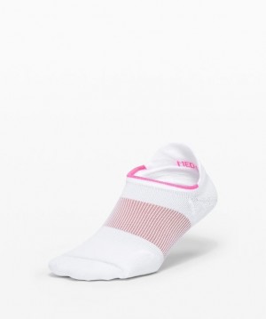 Lululemon Power Stride Tab Sock Stripe Accessories Çorap Beyaz Pembe | CUPK-80726