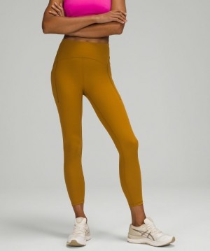 Lululemon Power Thru High-Rise Tight 25 Kadın Tayt Altın Kahverengi | QSAD-08425