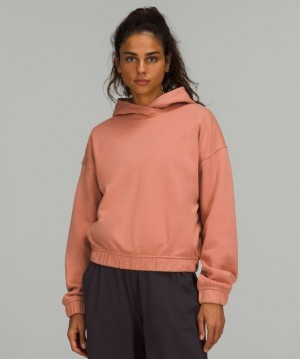 Lululemon Relaxed Cropped Hoodie Kadın Kapşonlu Pembe | LWFY-01647