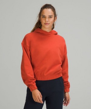 Lululemon Relaxed Cropped Hoodie Kadın Kapşonlu Turuncu | JESF-74209