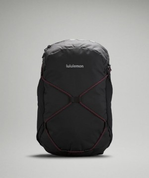 Lululemon Ripstop Paracord Backpack Accessories Çantası Siyah Kırmızı | UHTS-15492