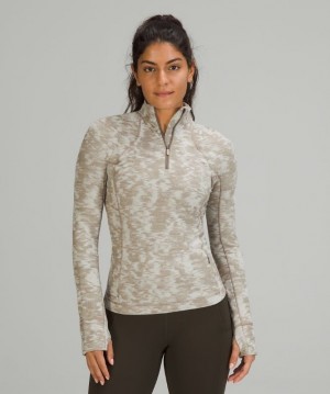 Lululemon Rulu Run 1/2 Zip Kadın Tişörtü Beyaz | ALMJ-37694
