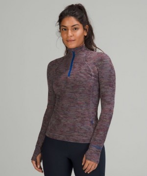 Lululemon Rulu Run 1/2 Zip Kadın Tişörtü Renkli | IHCW-48069