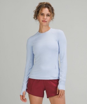 Lululemon Rulu Run Long Sleeve Kadın Üstler Mavi Bej Rengi | ZAXF-06138