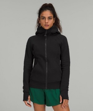 Lululemon Scuba Hoodie Light Cotton Fleece Kadın Tişörtü Siyah | RGBT-60983