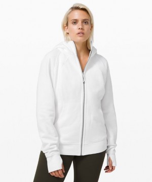 Lululemon Scuba Hoodie Light Cotton Fleece Kadın Tişörtü Beyaz | NZYU-24915
