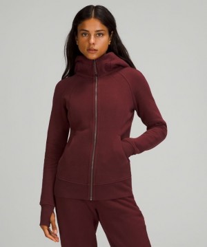 Lululemon Scuba Hoodie Light Cotton Fleece Kadın Tişörtü Kırmızı Bordo | MRSU-63498