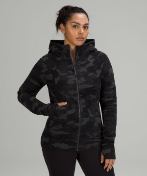 Lululemon Scuba Hoodie Light Cotton Fleece Kadın Tişörtü Camo Siyah Renkli | IWNA-67830