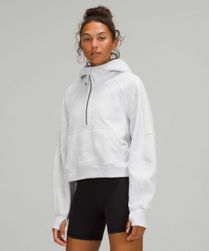 Lululemon Scuba Oversized 1/2 Zip Hoodie Kadın Kapşonlu Açık Gri | HXKJ-15096