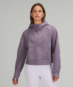 Lululemon Scuba Oversized 1/2 Zip Hoodie Kadın Kapşonlu Lavanta | GJSU-64279