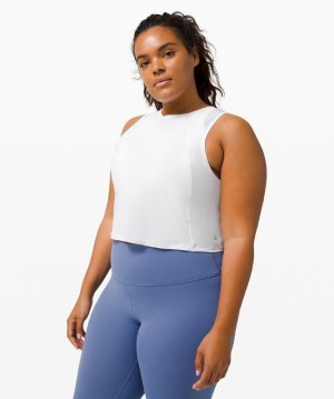 Lululemon Sculpt Cropped Tank Kadın Üstler Beyaz | UADJ-51926