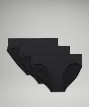 Lululemon Seamless Bikini 3P Kadın İç Giyim Siyah Siyah Siyah | FGTD-36092