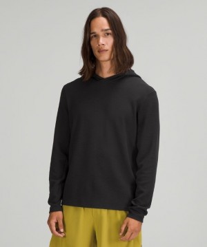 Lululemon Shift Stitch Hoodie Erkek Kapşonlu Siyah | RNOB-78214