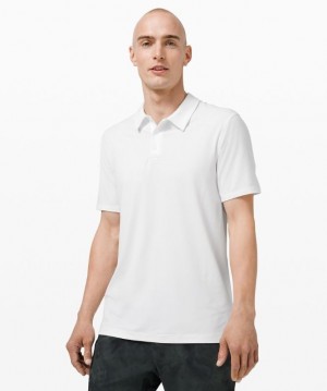Lululemon Snap Front Performance Short Sleeve Polo Shirt Erkek Üstler Beyaz | WCBM-72509