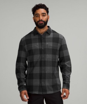 Lululemon Soft Knit Overshirt Erkek Üstler Siyah Koyu Gri | SFZL-07891