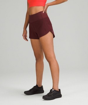 Lululemon Speed Up High-Rise Short 4 Lined Kadın Şort Kırmızı Bordo | RZGO-10432