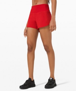Lululemon Speed Up High-Rise Short 4 Lined Kadın Şort Koyu Kırmızı | FOCD-98723
