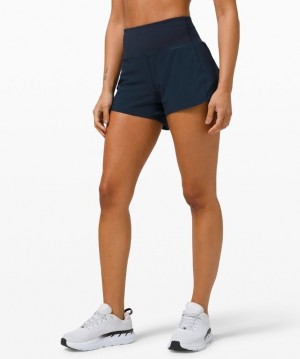 Lululemon Speed Up High-Rise Short 4 Lined Kadın Şort Lacivert | EMKV-30785
