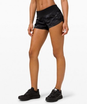 Lululemon Speed Up Low-Rise Lined Short 2.5 Kadın Şort Camo Siyah Renkli Siyah | AJBC-97106