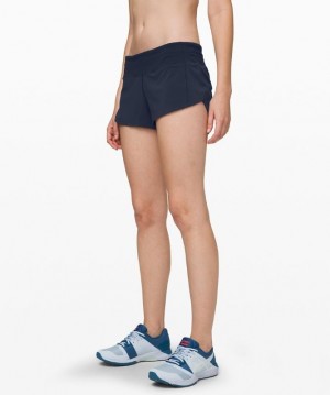 Lululemon Speed Up Low-Rise Lined Short 2.5 Kadın Şort Lacivert | TIVC-82104