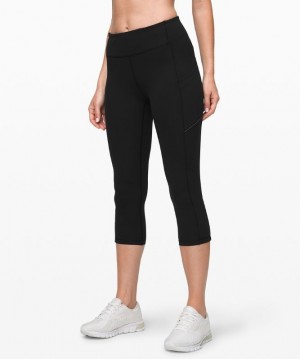 Lululemon Speed Up MR Crop 21 Kadın Pantolon Siyah | CEOF-95687