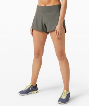 Lululemon Speed Up MR Short 4 Lined Kadın Şort Gri Zeytin Yeşili | KMLA-16425