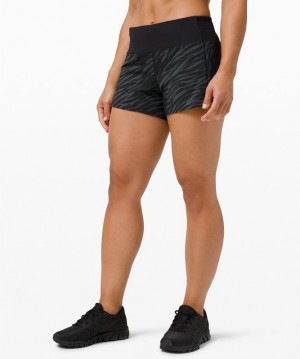 Lululemon Speed Up MR Short 4 Lined Kadın Şort Camo Siyah Renkli Siyah | BAGR-48369