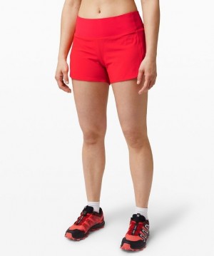 Lululemon Speed Up MR Short 4 Lined Kadın Şort Kırmızı | AKOI-54879