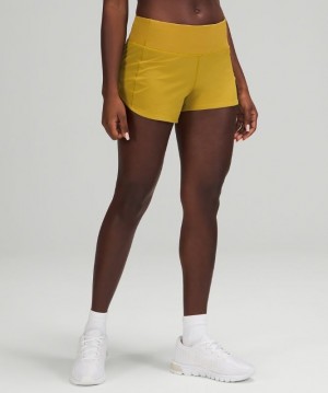 Lululemon Speed Up MR Short 4 Lined Kadın Şort Altın | VRDM-17309