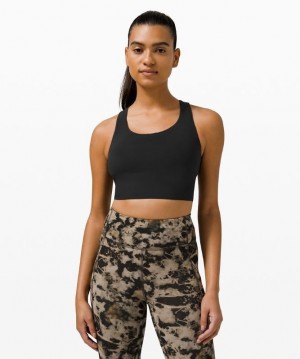 Lululemon Stash It Bra Medium Support Kadın Spor Sütyeni Siyah | DLGO-90526