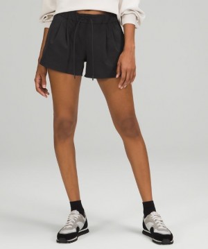 Lululemon Stroll at Sundown Mid-Rise Short 3 Ventlight Mesh Kadın Şort Siyah | ZNCK-28106