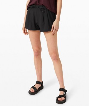 Lululemon Stroll at Sundown Mid-Rise Short 3 Kadın Şort Siyah | TWOG-94130