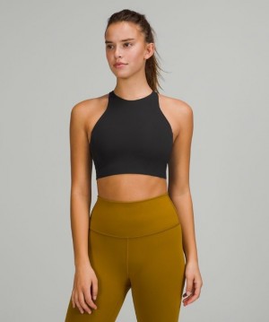 Lululemon Strong Lines Bra Medium Support Kadın Spor Sütyeni Siyah | IZVN-81207
