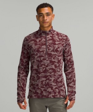 Lululemon Surge Warm Half-Zip Erkek Tişörtü Camo Bej Rengi | WTEM-53490
