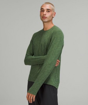 Lululemon Surge Warm Long Sleeve Erkek Tişörtü Yeşil Limon | BOHI-42673
