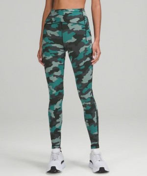Lululemon Swift Speed HR Tight 28 Kadın Tayt Camo Turkuaz Renkli | KEZQ-46302