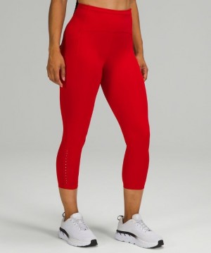 Lululemon Swift Speed High-Rise Crop 23 Kadın Tayt Koyu Kırmızı | NCKO-07516